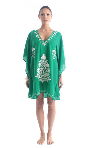 Short green comfy kaftan
