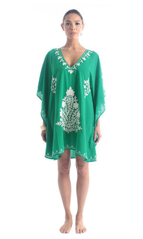 Short green comfy kaftan