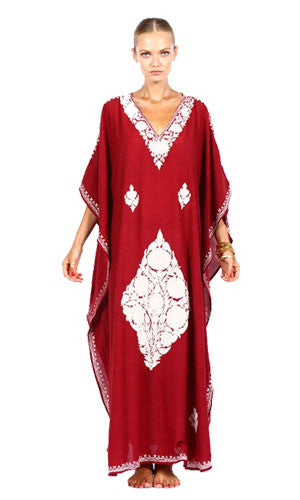 Bordeaux Kaftan Dress