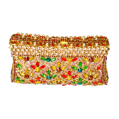 Crystal flowers clutch