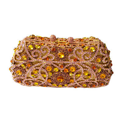 Crystal golden clutch